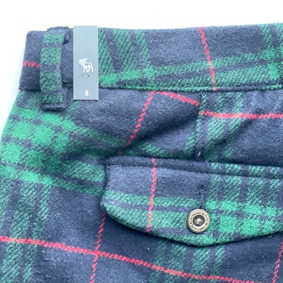 NEW Abercrombie & Fitch Womens Shorts Wool blend red blue green plaid US8 W29 - Picture 6 of 6